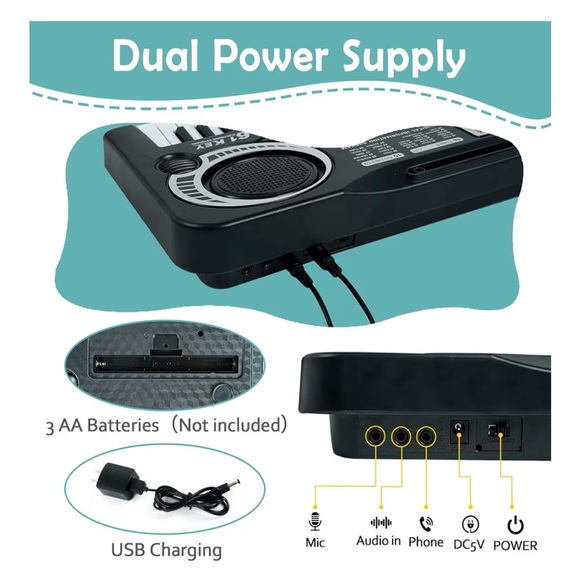 61-Key Electronic Keyboard with Microphone - Picture 3 of 5